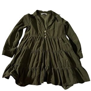 Zara Olive Green Tiered Tunic